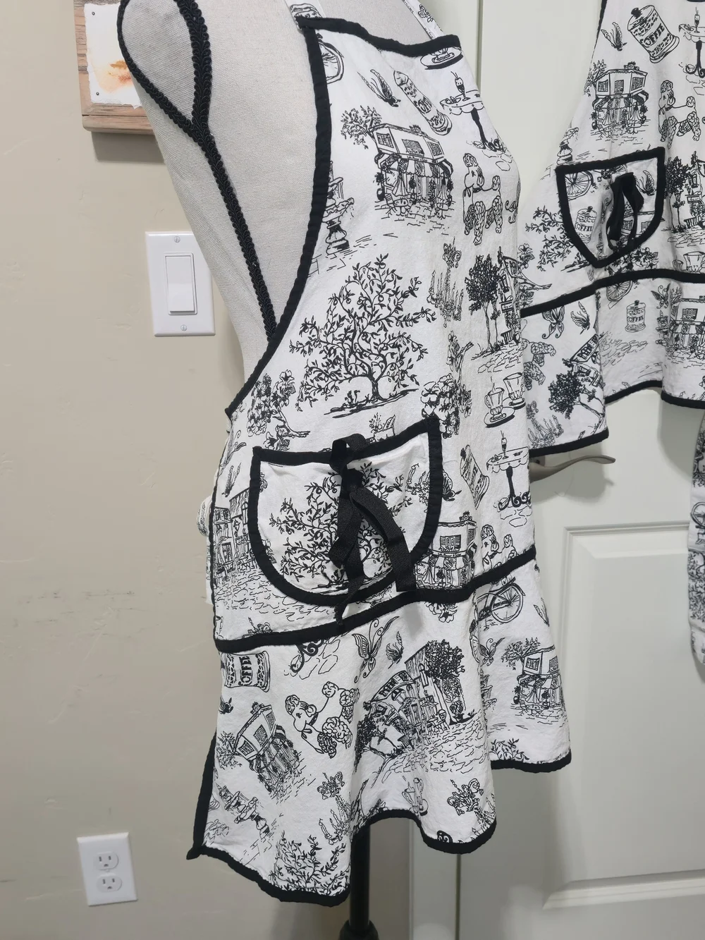 Boston Color French Country Poodle Café Aprons Adult Child Se Cotton Baking Tea